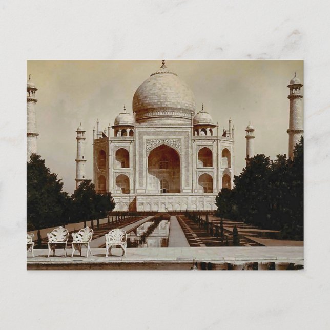 Vintages Indien, Taj Mahal Postkarte (Vorderseite)