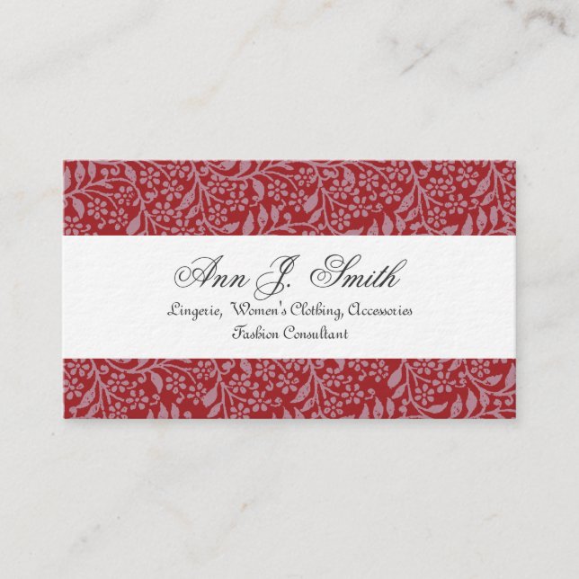 Vintages indisches blumiges Teeny Blumenmuster Visitenkarte (Vorderseite)