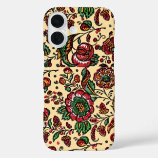 Vintages indisches Cotton Chintz Fabric iPhone 16 Hülle
