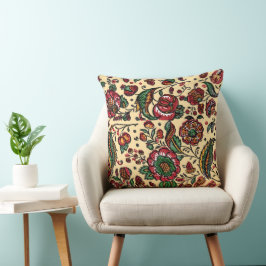 Vintages indisches Cotton Chintz Fabric Kissen