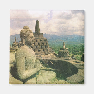 Vintages Indonesien, buddhistischer Tempel in Boro Magnet