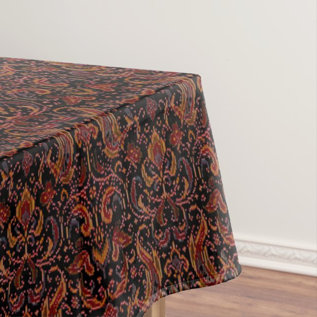 Vintages indonesisches Bangka-Tribal Ikat Pattern Tischdecke (Beispiel)