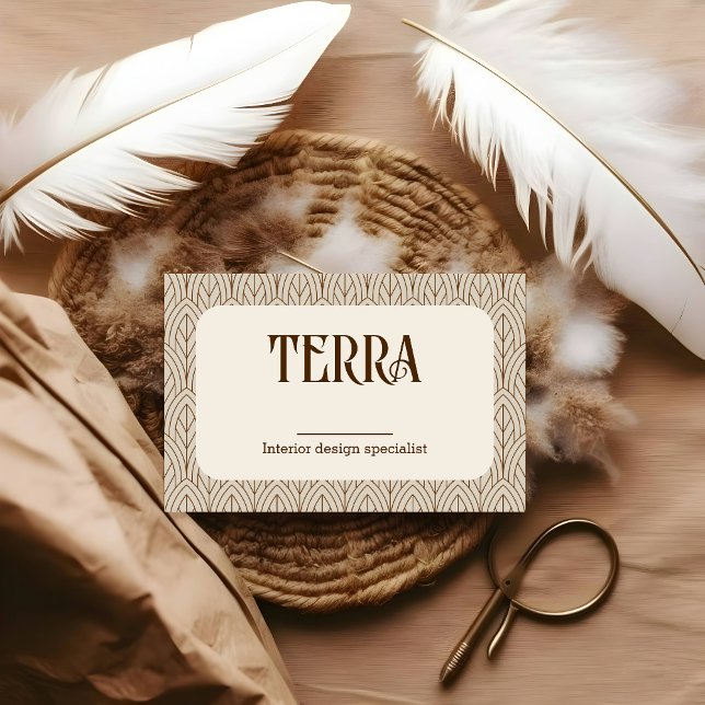 Vintages Innendesign Einfaches Nativmuster Visitenkarte (Von Creator hochgeladen)