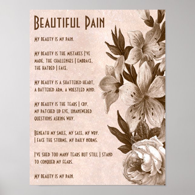 Vintages inspirierendes Pain Poster (Vorne)
