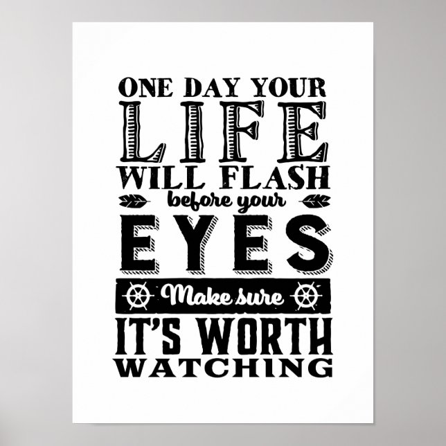 Vintages inspirierendes Zitat Leben Poster (Vorne)