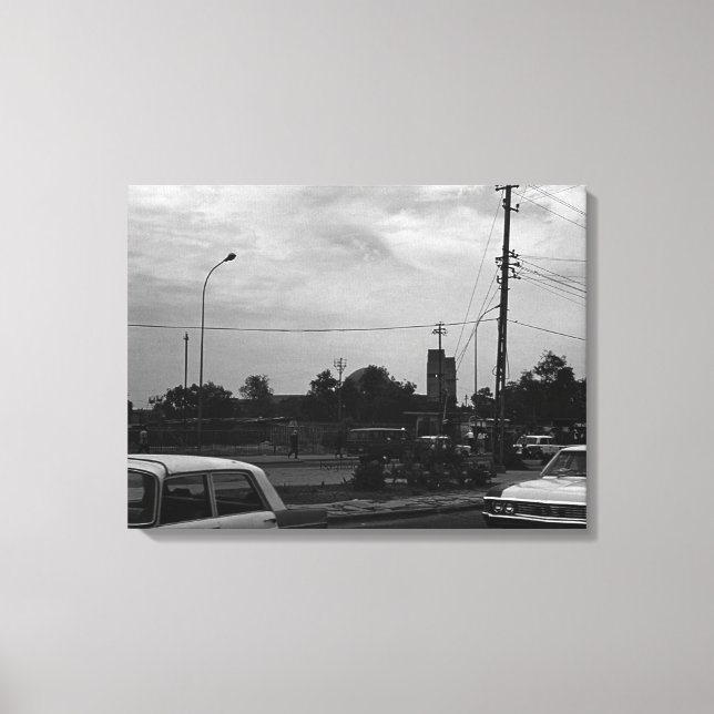 Vintages Irak Baghdad Straßentaxis Leinwanddruck (Vorderseite)