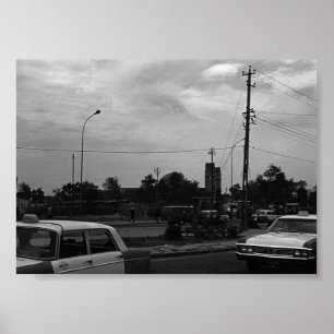 Vintages Irak Baghdad Straßentaxis Poster