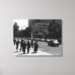 Vintages Iran Teheran Stadt Straße und Menschen Leinwanddruck