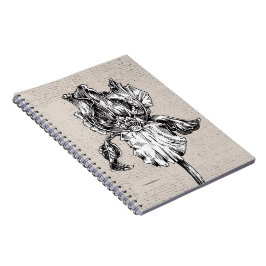 Vintages Iris-Zeichnen Notizblock