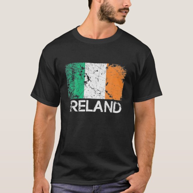 Vintages irisches Flaggenpreisgeschenk T-Shirt (Vorderseite)