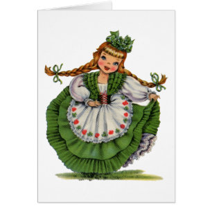 Vintages irisches Girl Traditionelles Kleid