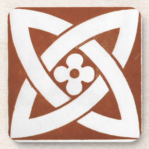 Vintages irisches keltisches Kunstdesign Rot Getränkeuntersetzer