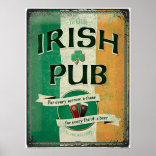 Vintages Irish Pub Memorabilia Poster