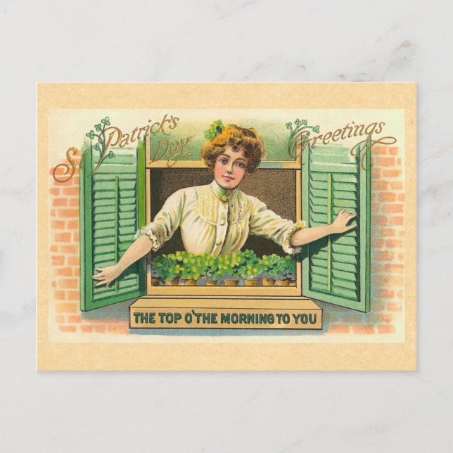 Vintages Irish Top o''Morning Postcard Postkarte (Vorderseite)