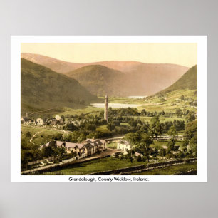 Vintages Irland, Glendalough Wicklow aus dem 19. J Poster