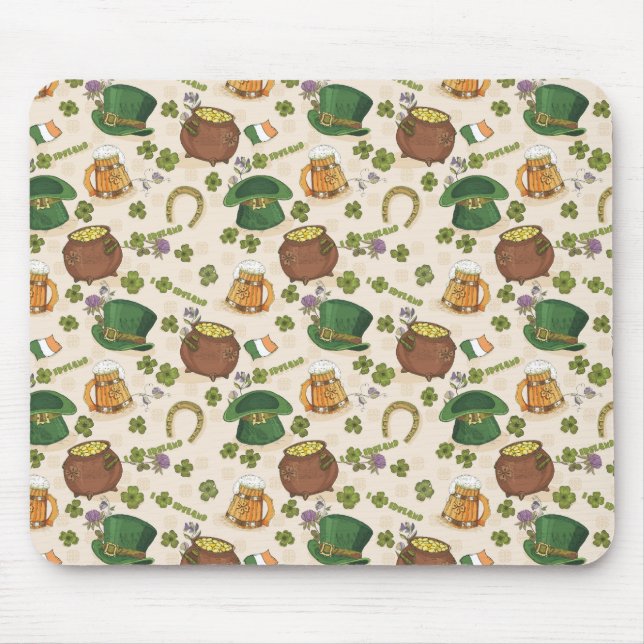 Vintages Irland-Ikonen-Muster Mousepad (Vorne)