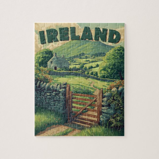 Vintages Irland Landschaft Puzzle (Vertikal)