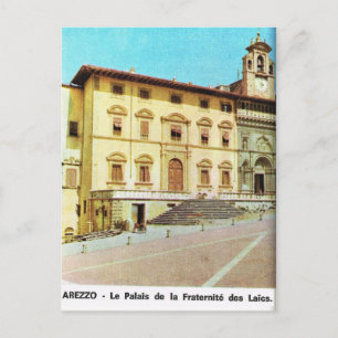 Vintages Italien, Arezzo, Brüderschaftspalast Postkarte