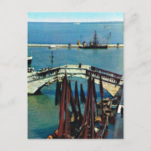 Vintages Italien, Fischerboote, Chioggia, Italien Postkarte