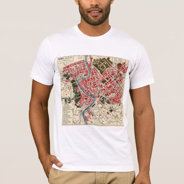 Vintages Italien Roma-Karte Rom T-Shirt (Vorderseite)