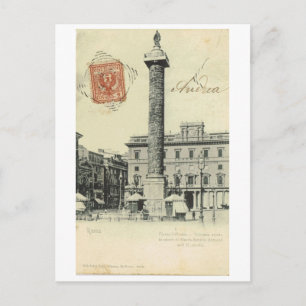 Vintages Italien, Roma Piazza Colonna, 1901 Postkarte