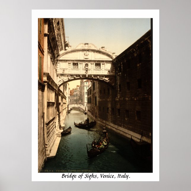 Vintages Italien, Seufzerbrücke Venedig Poster (Vorne)