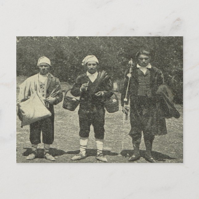 Vintages Italien, Sizilien, Tracht Postkarte (Vorderseite)