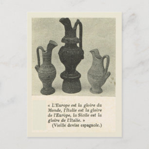 Vintages Italien, Sizilien, traditionelle Töpferei Postkarte