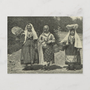 Vintages Italien, Sizilien, traditionelles Kostüm Postkarte