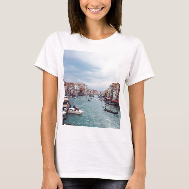 Vintages Italien - Venedig-Kanal-Foto T-Shirt (Vorderseite)