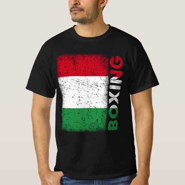Vintages italienisches Flaggenboxen T-Shirt (Vorderseite)