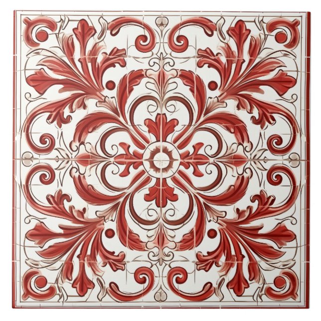 Vintages italienisches Mittelmeer-Muster Fliese (Vorderseite)