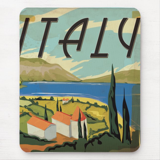 Vintages italienisches Poster Mousepad (Vorne)