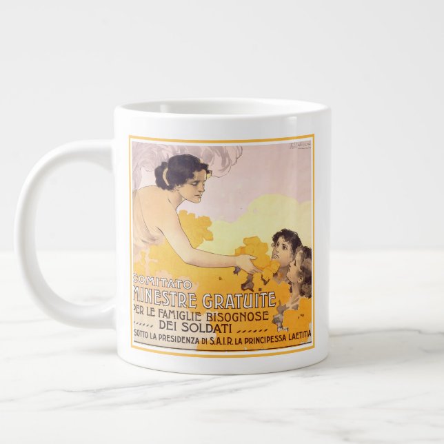 Vintages italienisches Poster von 1917 Jumbo-Tasse (Links)