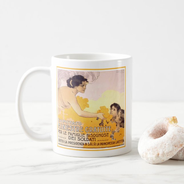 Vintages italienisches Poster von 1917 Kaffeetasse (Mit Donut)