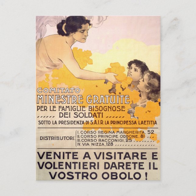 Vintages italienisches Poster von 1917 Postkarte (Vorderseite)