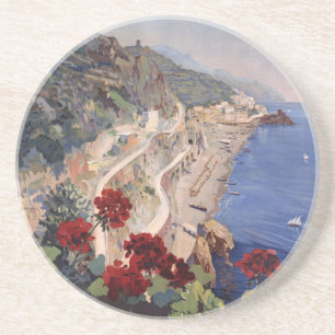 Vintages italienisches Reise-Plakat Amalfis Napoli Getränkeuntersetzer