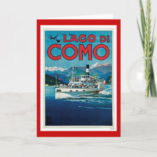 Vintages italienisches Reise-Plakat "Lago di Como" Feiertagskarte