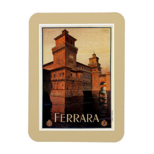Vintages italienisches Reiseplakat Ferraras Magnet