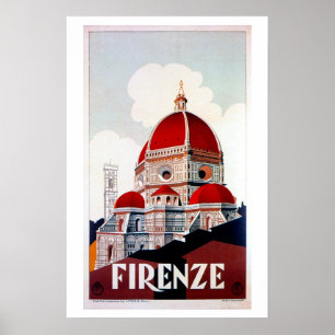 Vintages italienisches Reiseplakat Florenz Poster