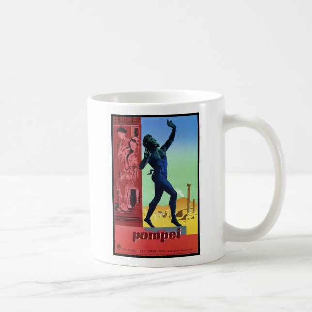 Vintages italienisches Reiseplakat Pompejis Tasse (Rechts)