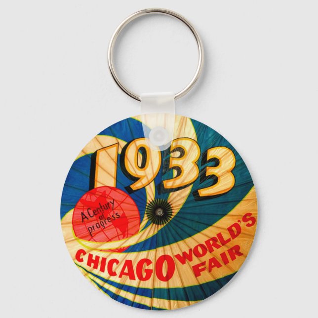 Vintages Jahr 1933 Welt's Fair Century Progress an Schlüsselanhänger (Vorderseite)