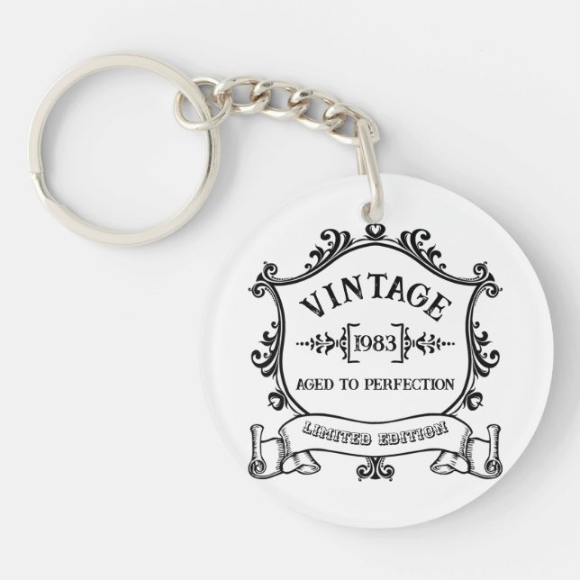 Vintages Jahr bis zum perfekten Geburtsjahr Schlüsselanhänger (Vorderseite)