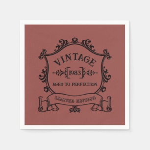 Vintages Jahr bis zum perfekten Geburtsjahr Serviette