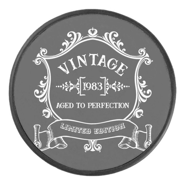 Vintages Jahr bis zur Perfektion Geburtstag Eishockey Puck (Vorderseite)