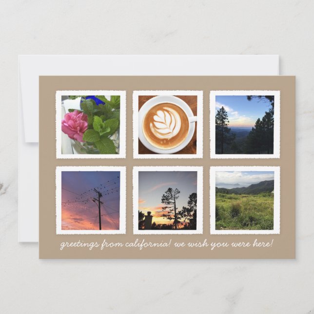 Vintages Jahr der FotoCollage Feiertagskarte (Vorderseite)