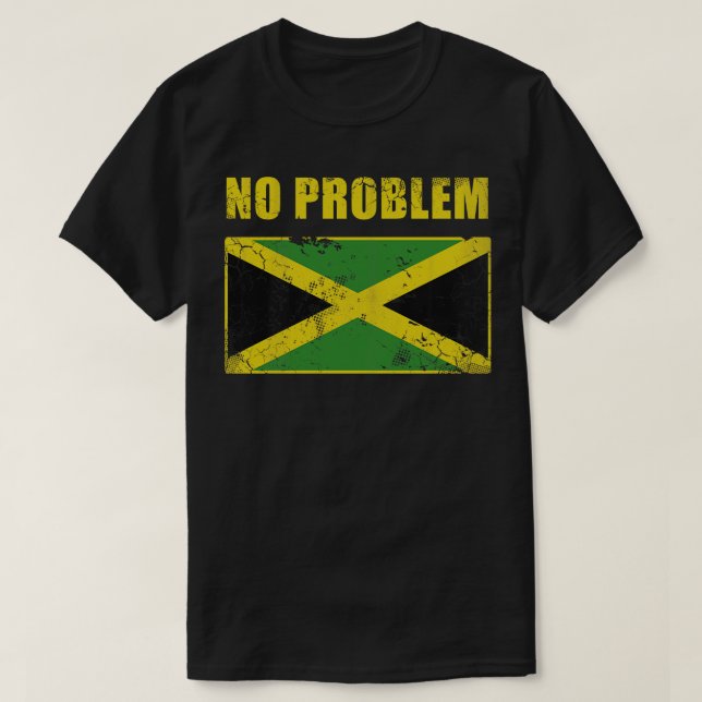 Vintages Jamaika-kein Problem Jamaikanische Flagge T-Shirt (Design vorne)
