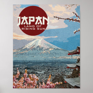 Vintages Japan Fuji Reiseplakat Poster
