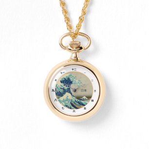 Vintages Japan, große Welle vor Kanagawa Kanji beo Armbanduhr