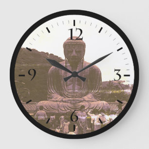 Vintages Japan Kamakura Buddha Touristen Postc Große Wanduhr